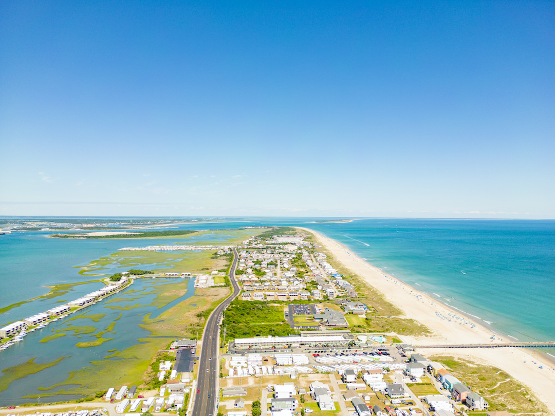 Aerial drone photo of Atlantic Beach North Carolina